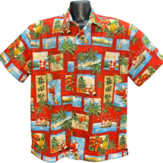 Hawaiian Christmas Aloha shirt-Made in USA- 100% Cotton